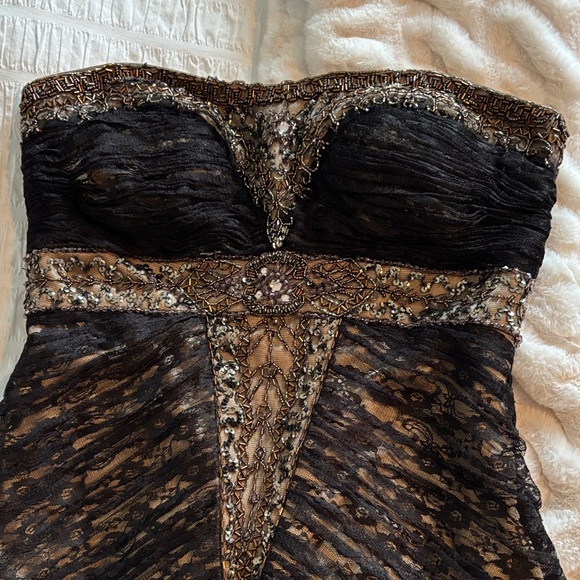 Sue Wong Strapless Black and Nude Dress - Picture 2 of 9